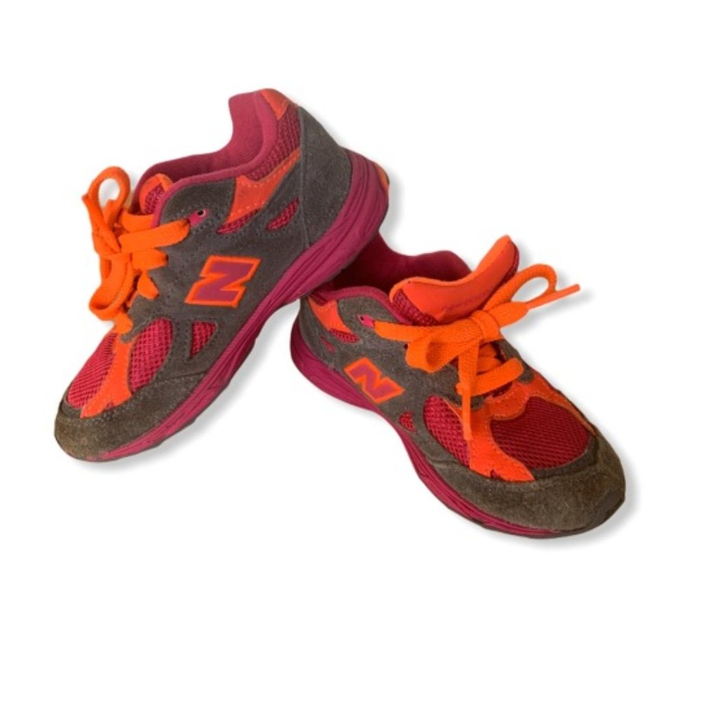 New Balance 990 Grey/Pink/Orange Toddler Shoes